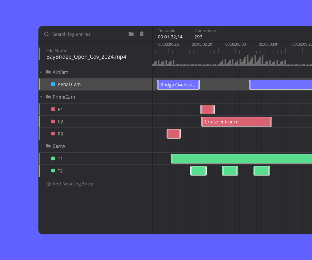 Graphical interface of MediaLog screen