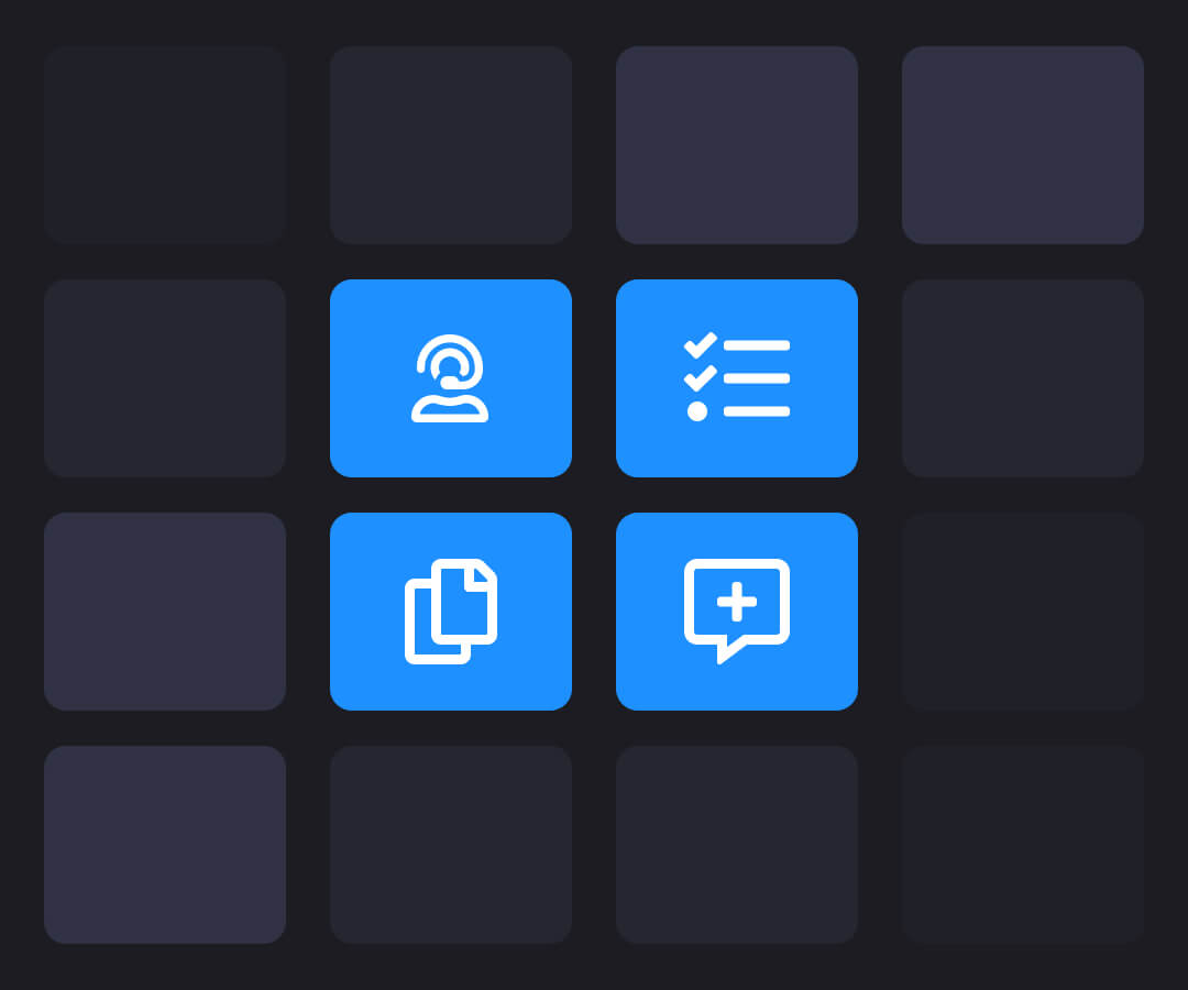 Tiled graphic of feature support
